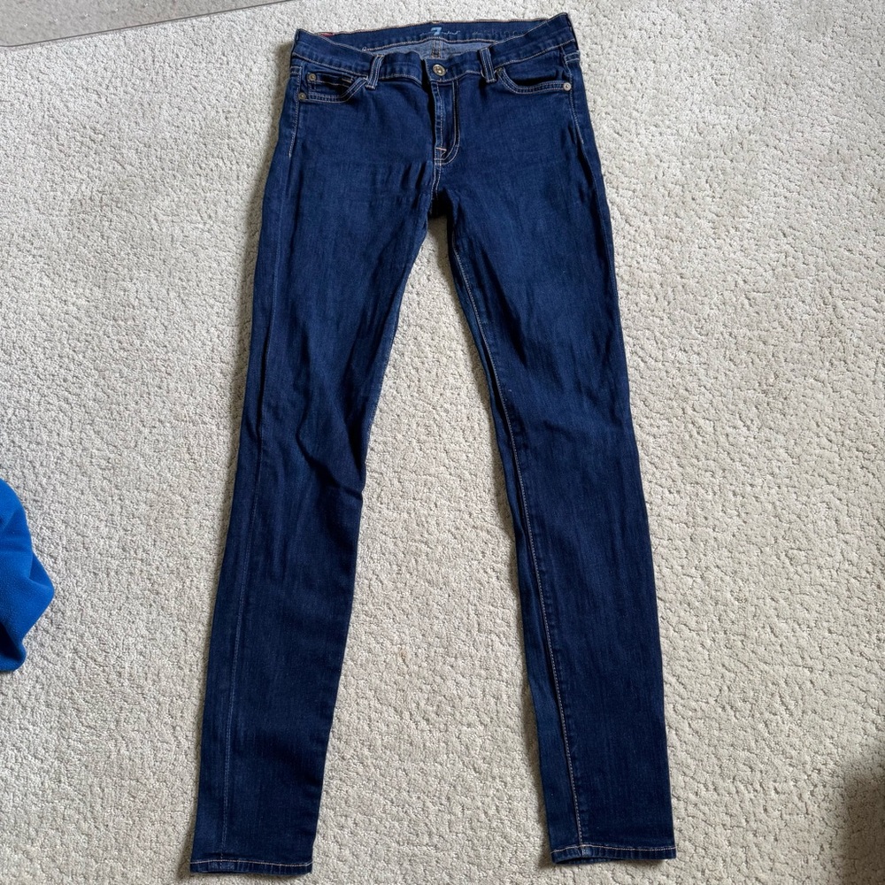 7 For All Mankind Dark Blue Skinny Jeans